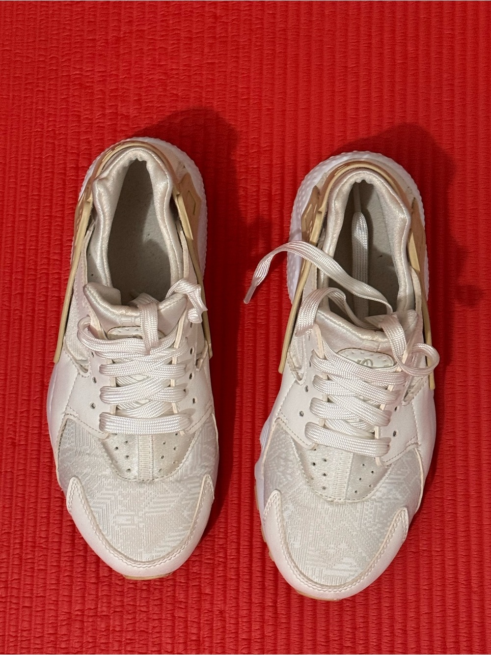 Nike Women's Cream and Gold Low-Top Sneakers